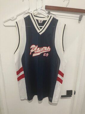 VTG JOCO Players 69 90's Hip-Hop Basketball Jersey, Navy/White/Red, Size XL